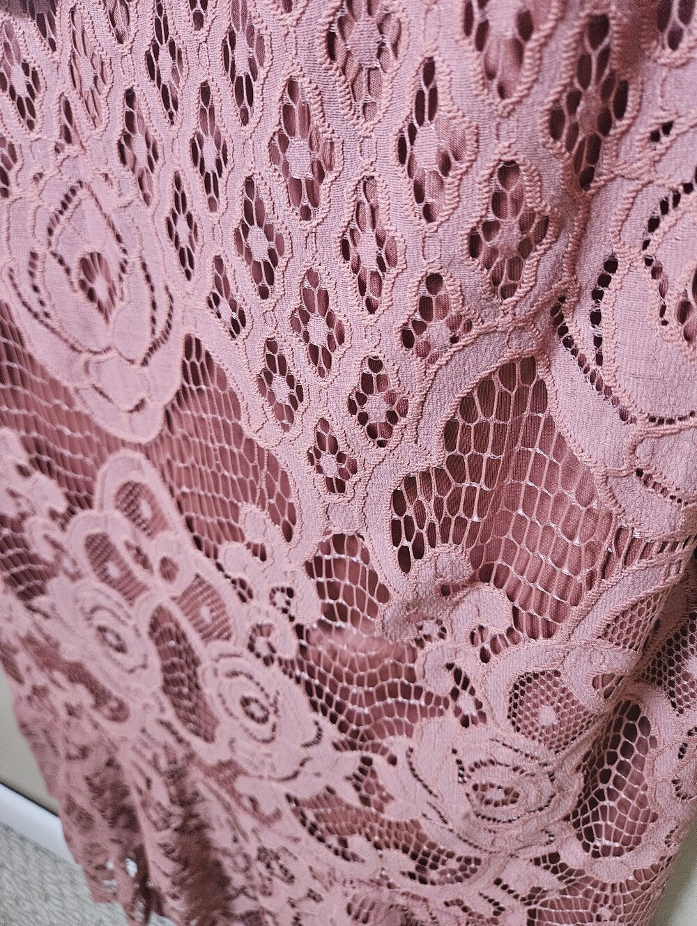 Two Sisters The Label Reyna Mauve Floral Lace Midi Size 10 Wedding Event Formal - Picture 7 of 14